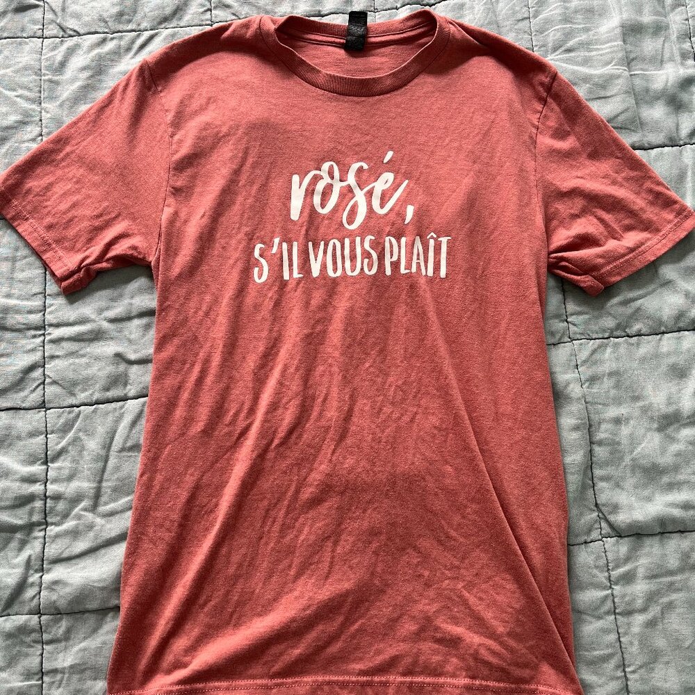 Pink Rose Wine Graphic T-Shirt